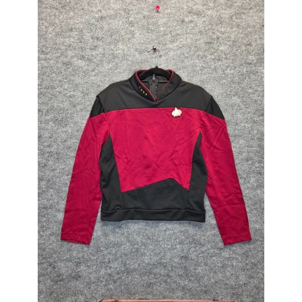 Vintage Rubie's Shirt Men Large Red Black Star Trek TNG DS9 Uniform Costume READ